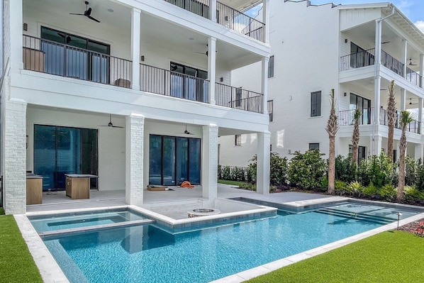 Emerald Shores - Luxury Vacation Rental Beach House with Private Pool, Fireplace, In-House Elevator, Game Room, Pool Table on 30A in Inlet Beach, Panama City Beach, Florida - Five Star Beach Properties Destin/30A