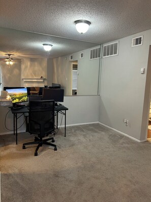 Work desk and chair while working remote.