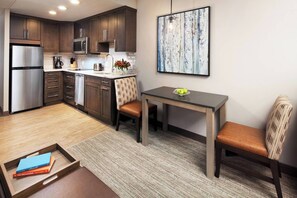 Studio dining table and kitchenette