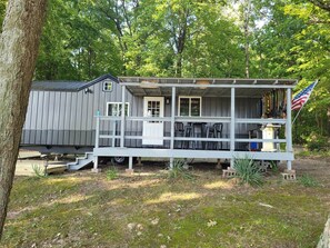 EXTERIOR:  Another view of the front of the house.
