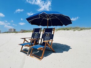 Beach chair rentals available through the town