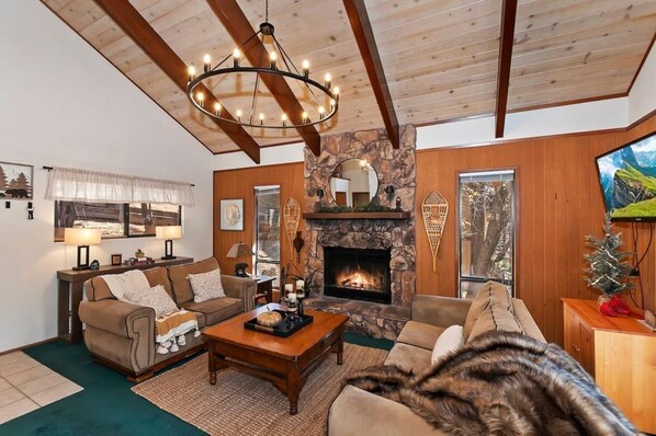 Embrace the warmth of our inviting cabin retreat, where rustic charm meets modern comfort.