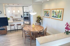 Dining table plus bar stools