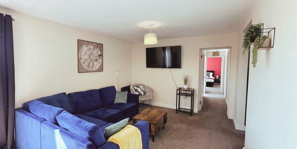 Living room with Double sofa bed