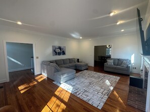 Living room with gas fireplace 