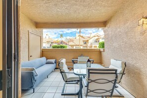 Patio | Electric Grill | Single-Story Condo