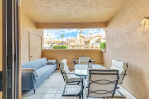 Patio | Electric Grill | Single-Story Condo