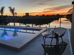 Sunset at the pool area