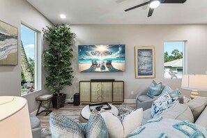 77" LG OLED TV with LG soundbar & subwoofer