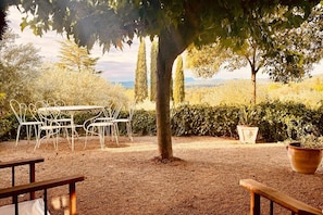 Office terrace with 6 seat table and exceptional views.