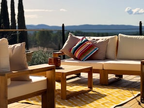 Pool terrace with exceptional views.