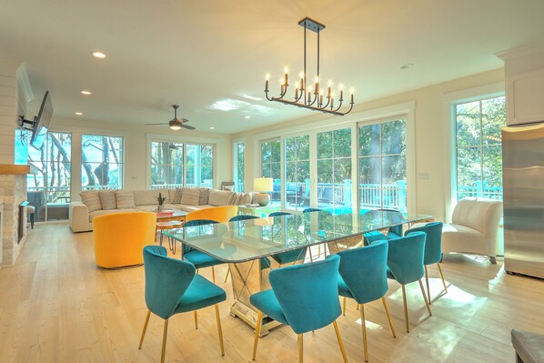 Elegant dining area.
