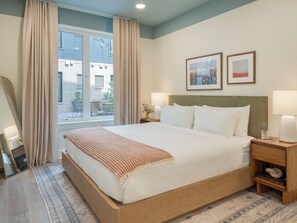 King Bed, Ensuite Bathroom.

