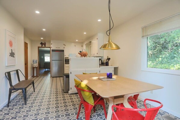 Dining area and kitchen
