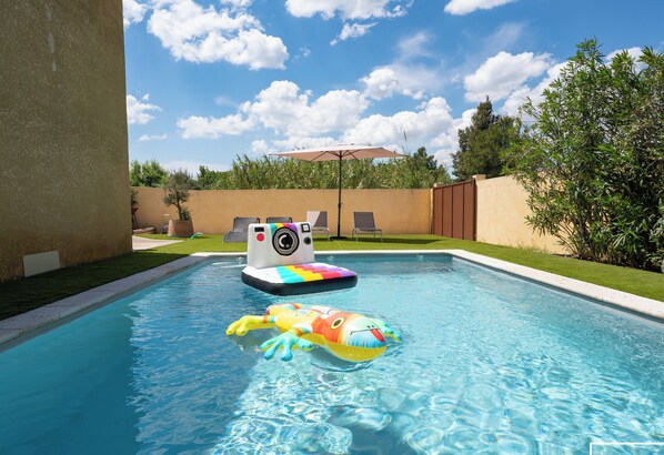Secure, heated private swimming pool