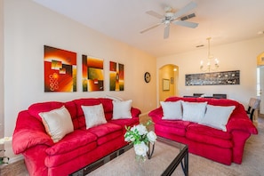Living room showing seating