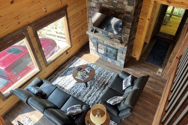 View into living room from balcony