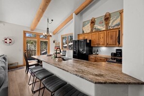 The fully stocked kitchen has everything you need!