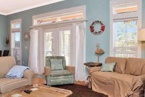 Living Room with View onto Deck
