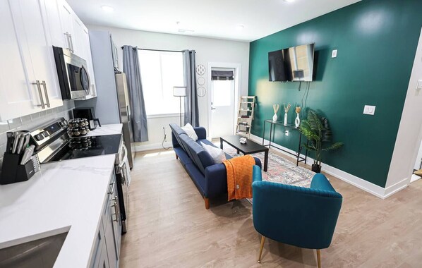 A space to connect, relax, and recharge. Whether you're lounging on the sofa with a good show or having late-night laughs with friends