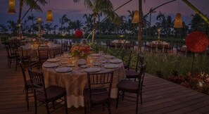 Outdoor banquet area
