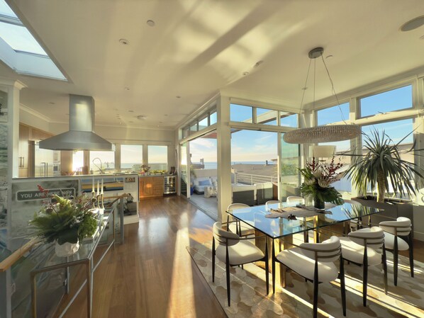 Living Room, Balcony and Kitchen