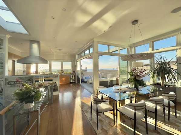 Living Room, Balcony and Kitchen