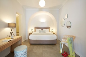 Alluring Santorini Room | Nereid Room | Breathtaking Caldera and Sea Views | Lovely Furnished Balcony | Prime Location | Fira