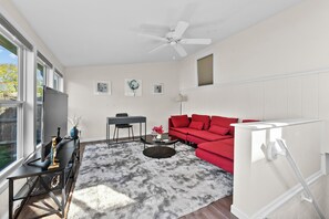 Sit back and relax on the large cozy sofa!
