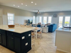 Kitchen, Dining, Living Area