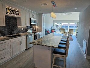 Newly remodeled kitchen with beautiful accents.