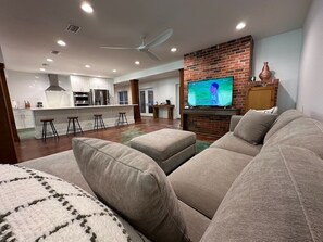 Downstairs open concept loft style. 