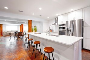 Downstairs kitchen & dining area.