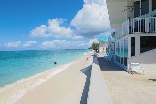 Ultimate beachfront location - living room views right on the water
