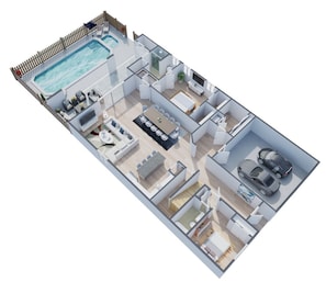 Spacious home with pool & garage