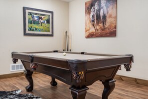 Private Pool Table in Downstairs Living Room