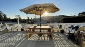 Large outdoor deck with BBQ