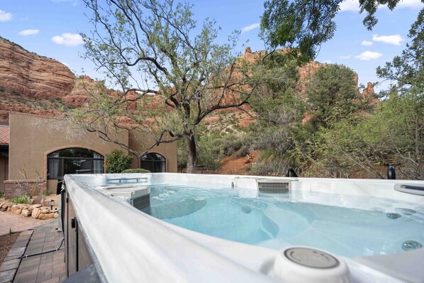 Swim spa can be heated for your comfort at an additional fee