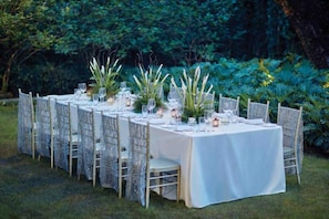 Outdoor banquet area