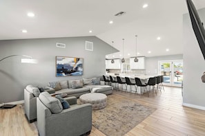  As you enter, you'll be greeted by our inviting living area, seamlessly connected to the kitchen for an open and cozy atmosphere. Perfect for relaxing, entertaining, and making lasting memories! 