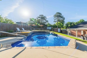 "Cool off in your private pool—relax and recharge."