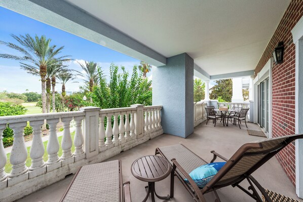 Enjoy the view from your private balcony while you sip a cold beverage 
