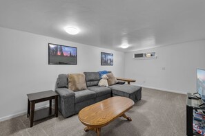 Unit A&B- Media room with TV and sleep sofa B side