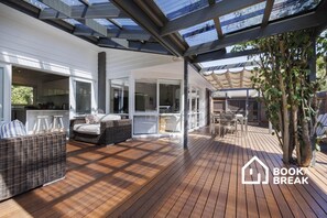 A north-facing courtyard invites private outdoor living