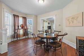 Gather for meals together in the elegant dining room, with seating for 6