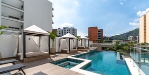 The pool is located on the 4th floor and has a great view of Santa Teresita. Please note that the pool is not heated. 
