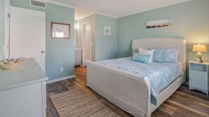 This beautiful bedroom is the perfect place to unwind and recharge. The comfortable bed, ample storage space, and calming décor make it a true oasis.