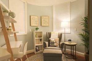 Seating area with small desk