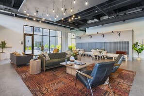 Lounge area overlooking the court yard.