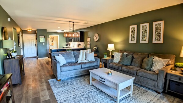 Living area with sleeper sofa
